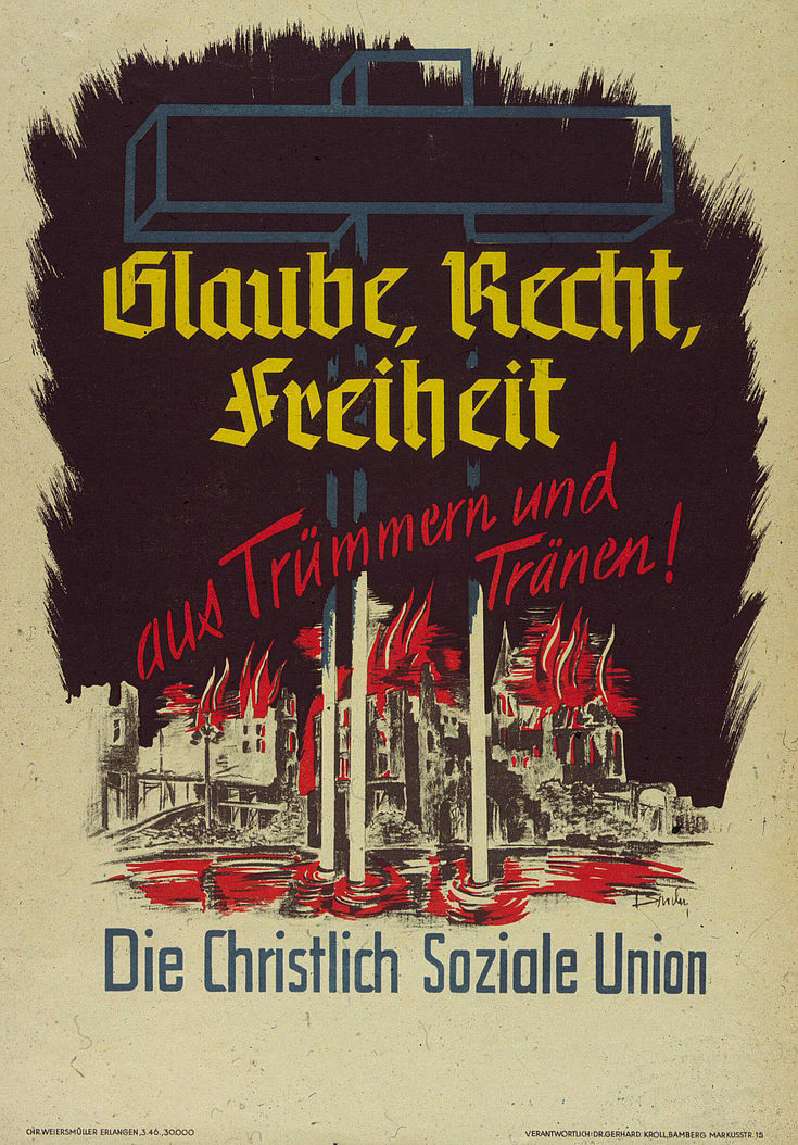 Plakat der CSU für die Kommunalwahl 1946