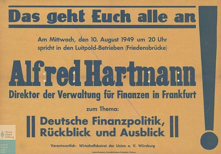 Plakat des WBU zur Bundestagswahl 1949