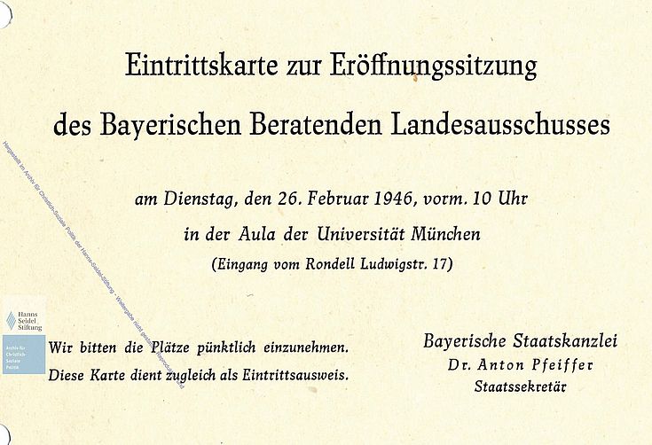 Bayerischer Beratender Landesausschuss - Einladung zur Eröffnungssitzung