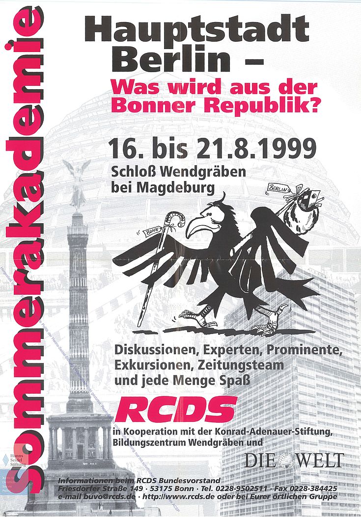 Hauptstadt Berlin - was wird aus der Bonner Republik? (RCDS-Plakat 1999)